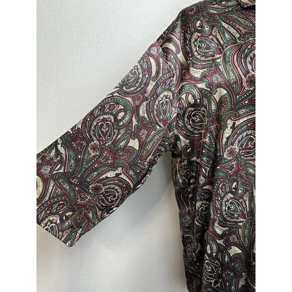 VTG Y2K Victoria's Secret Paisley Button Up Sleep Shirt Night Gown Large - Picture 5 of 15